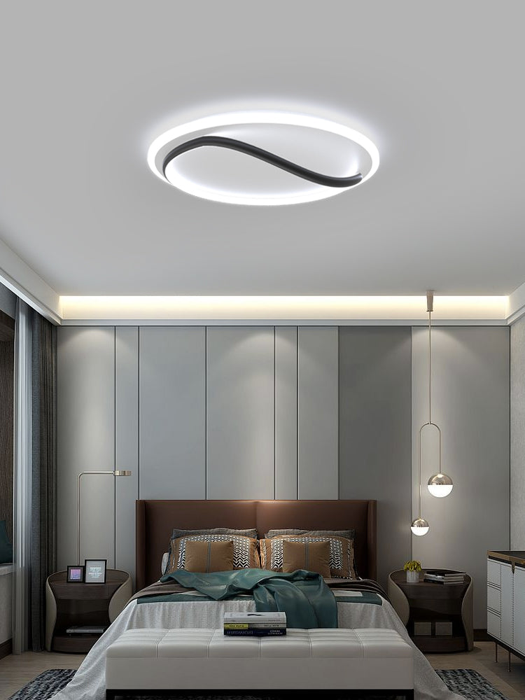 Linear Acrylic Flush Mount Modern Style 1-Light LED Ceiling Lamp for Bedroom