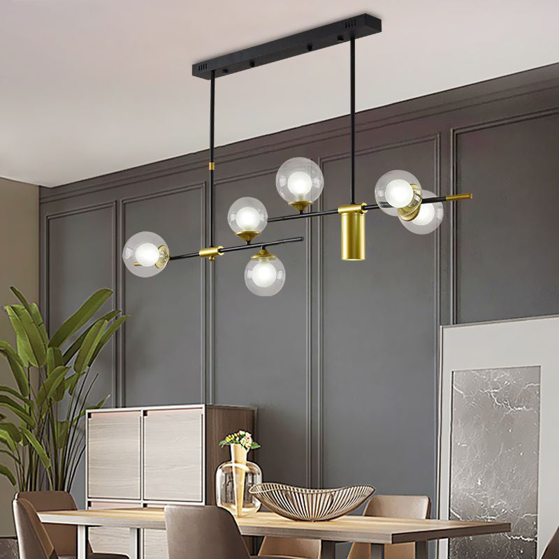 Sphere Island Chandelier Lights Contemporary Glass Chandelier Lighting Fixtures for Dining Table