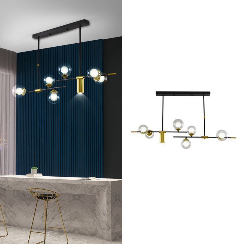 Bol eiland kroonluchter lichten eigentijdse glazen kroonluchter verlichtingsarmaturen voor eettafel