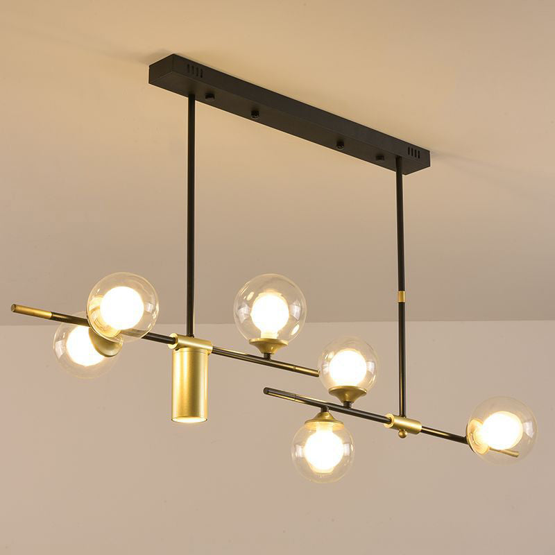 Bol eiland kroonluchter lichten eigentijdse glazen kroonluchter verlichtingsarmaturen voor eettafel