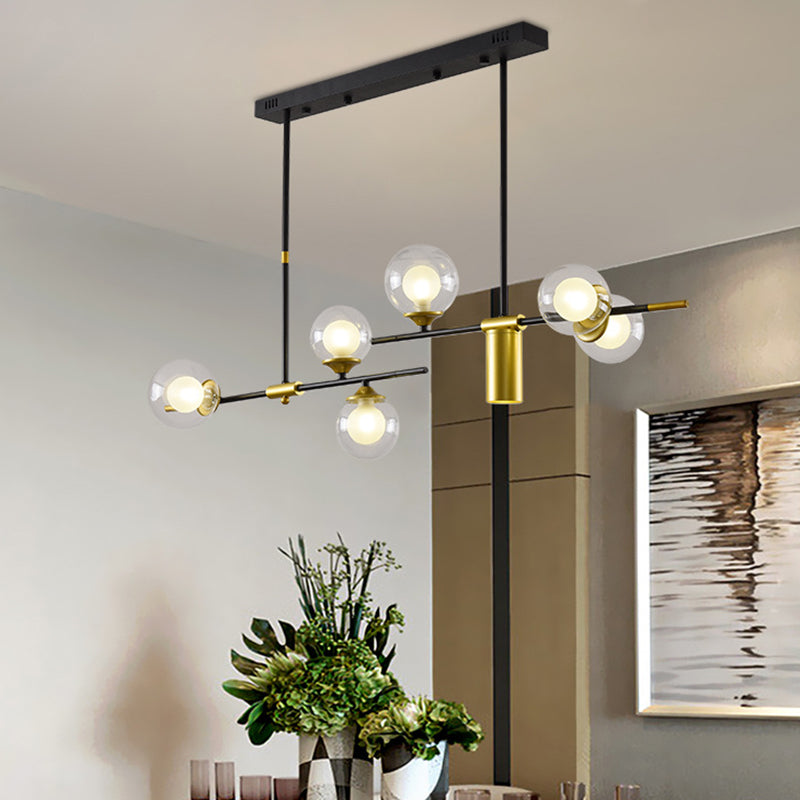 Bol eiland kroonluchter lichten eigentijdse glazen kroonluchter verlichtingsarmaturen voor eettafel