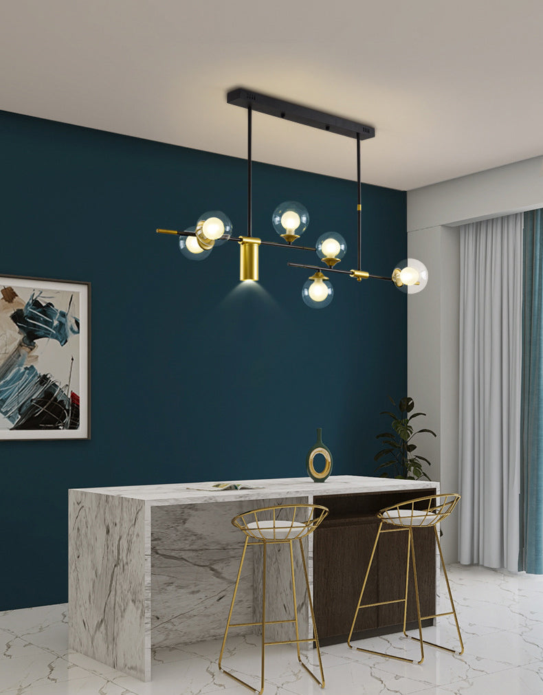 Bol eiland kroonluchter lichten eigentijdse glazen kroonluchter verlichtingsarmaturen voor eettafel