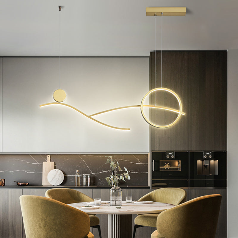 Ring Island Lighting Fixtures Acrylic Modern Simplicity Island Lighting Ideas for Restaurant