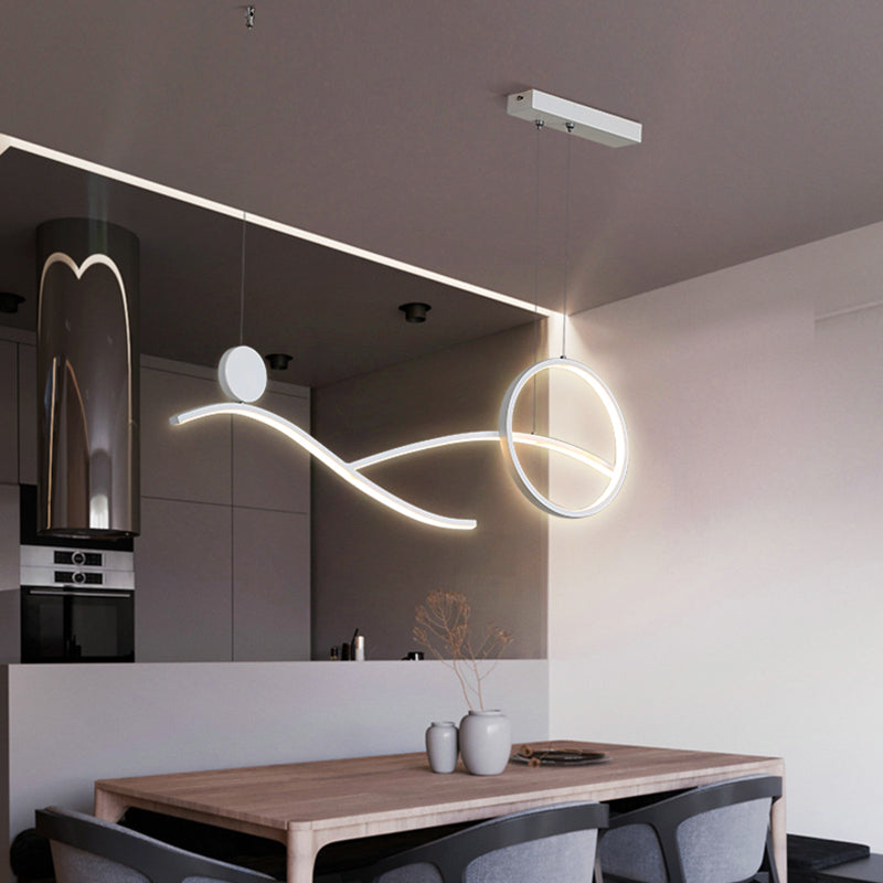 Ring Island Lighting Fixtures Acrylic Modern Simplicity Island Lighting Ideas for Restaurant