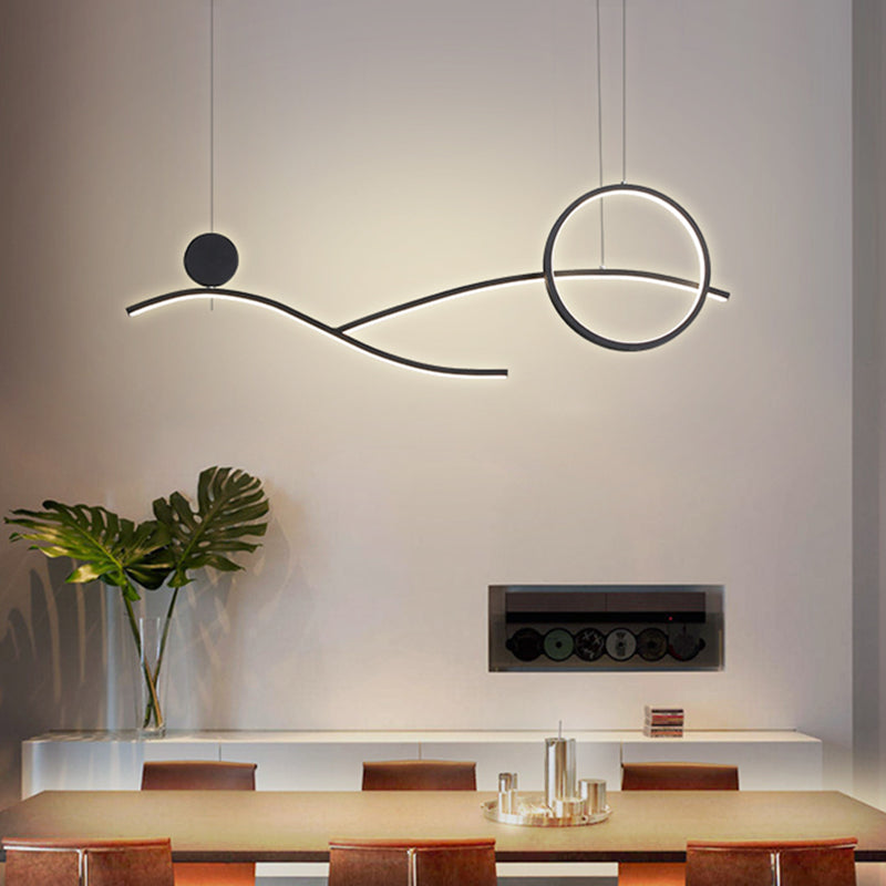 Ring Island Lighting Fixtures Acrylic Modern Simplicity Island Lighting Ideas for Restaurant