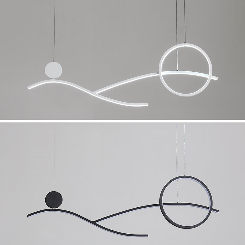 Ring Island Lighting Fixtures Acrylic Modern Simplicity Island Lighting Ideas for Restaurant