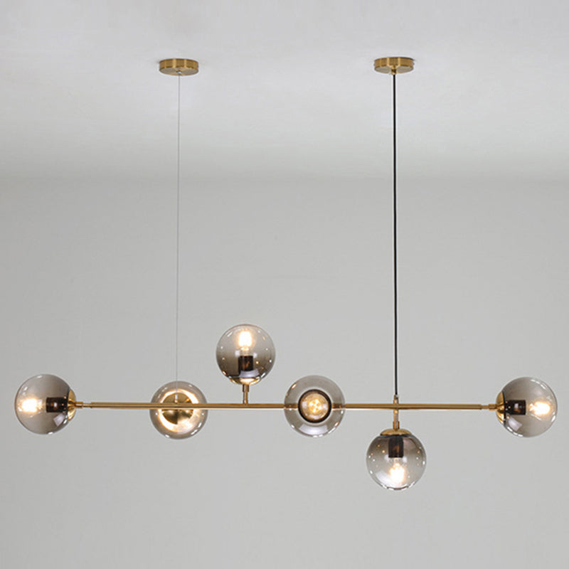 Sphere Island Chandelier Lights Contemporary Glass Chandelier Lighting Fixtures for Dining Table