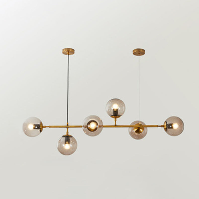 Sphere Island Chandelier Lights Contemporary Glass Chandelier Lighting Fixtures for Dining Table