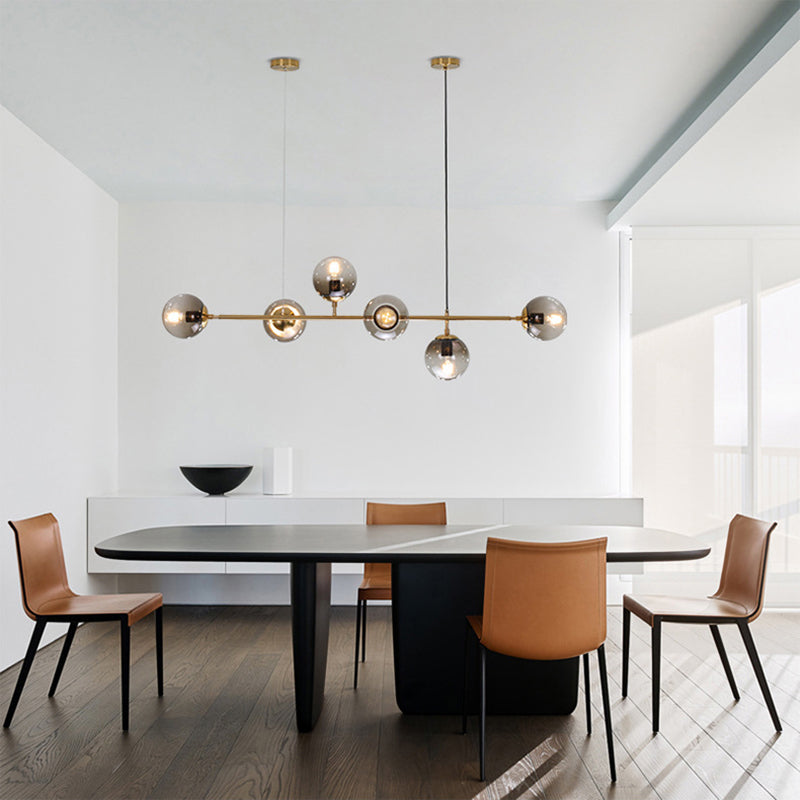 Sphere Island Chandelier Lights Contemporary Glass Chandelier Lighting Fixtures for Dining Table