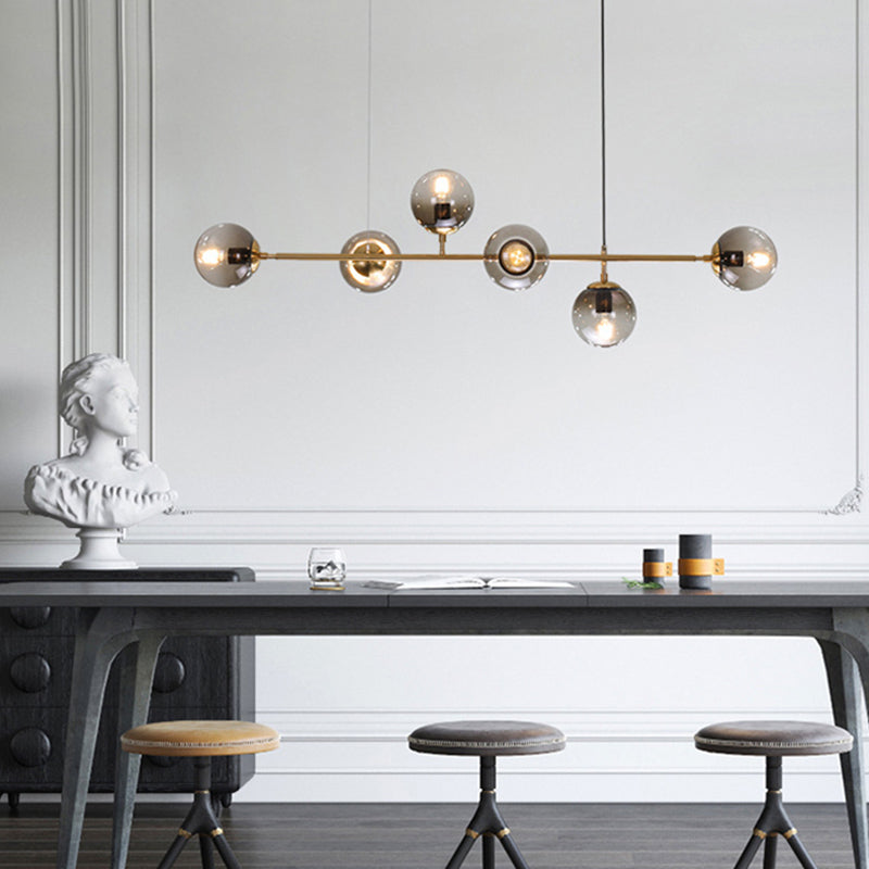 Sphere Island Chandelier Lights Contemporary Glass Chandelier Lighting Fixtures for Dining Table