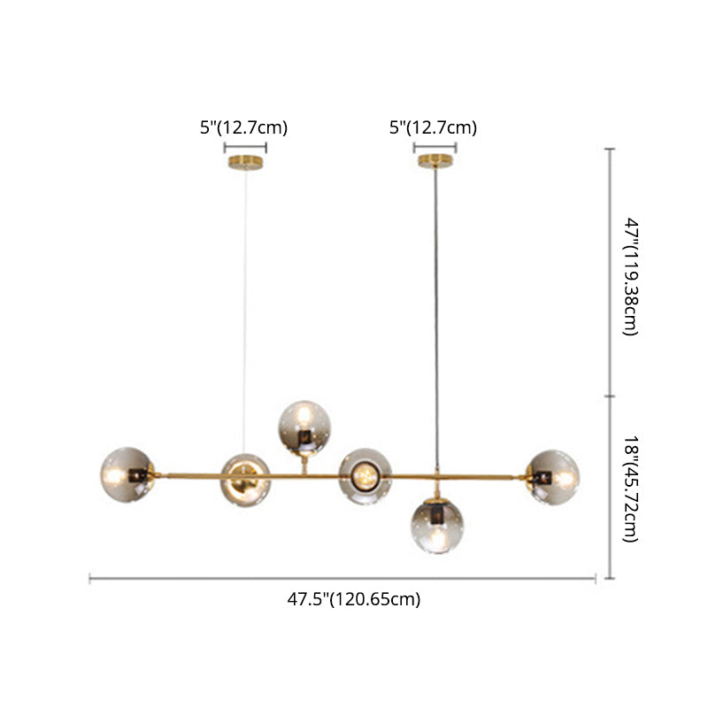 Sphere Island Chandelier Lights Contemporary Glass Chandelier Lighting Fixtures for Dining Table