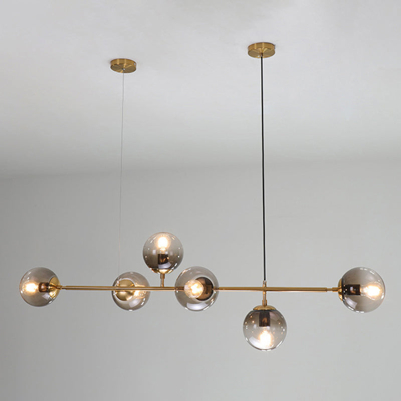 Sphere Island Chandelier Lights Contemporary Glass Chandelier Lighting Fixtures for Dining Table