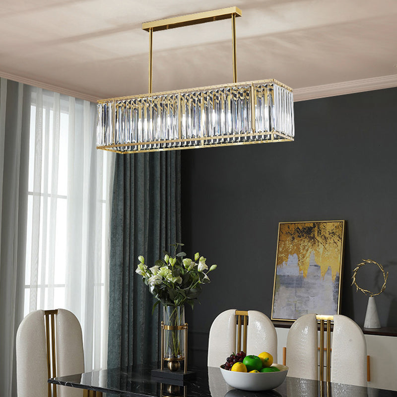 Rectangular Island Chandelier Lights Simplicity K9 Crystal Chandelier Lighting Fixtures for Dining Table