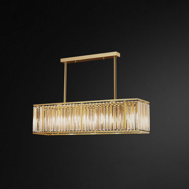 Luci del lampadario dell'isola rettangolare Simplicità K9 Fissature del lampadario cristallino per tavolo da pranzo