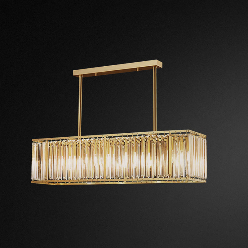 Luci del lampadario dell'isola rettangolare Simplicità K9 Fissature del lampadario cristallino per tavolo da pranzo