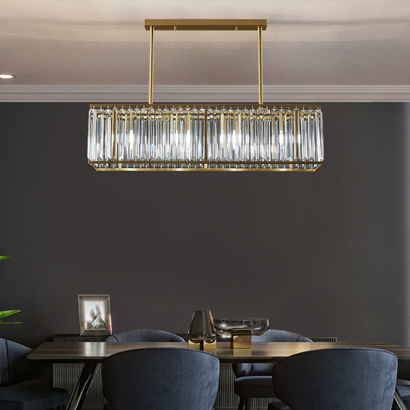 Rectangular Island Chandelier Lights Simplicity K9 Crystal Chandelier Lighting Fixtures for Dining Table