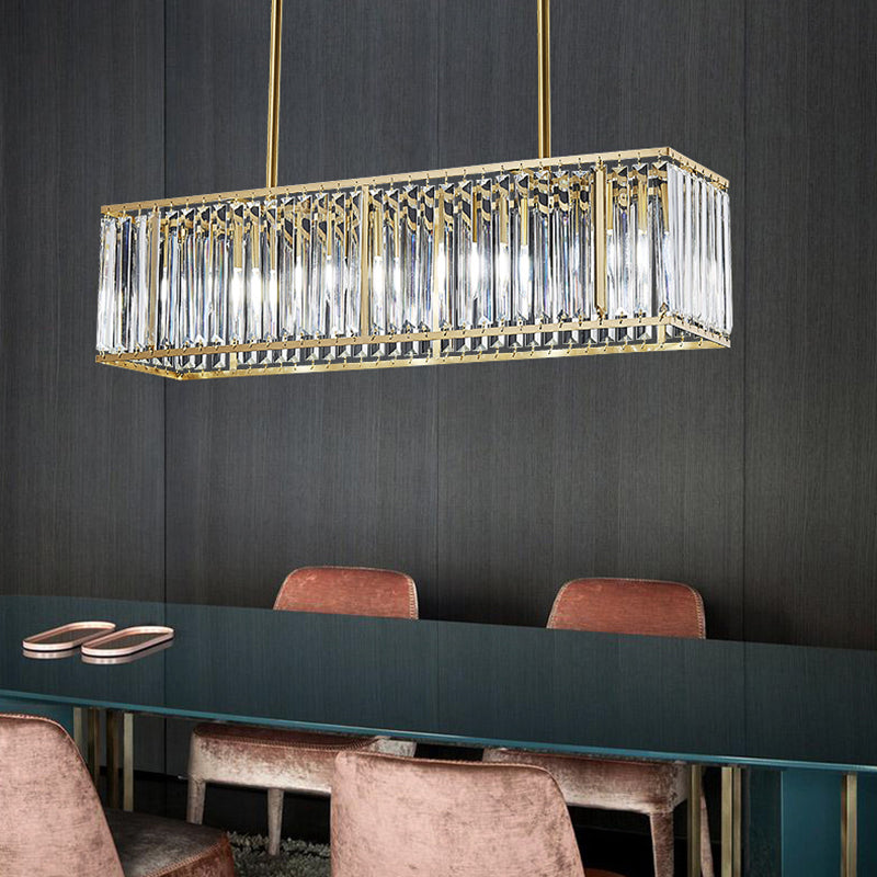 Luci del lampadario dell'isola rettangolare Simplicità K9 Fissature del lampadario cristallino per tavolo da pranzo