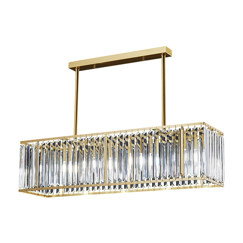 Rectangular Island Chandelier Lights Simplicity K9 Crystal Chandelier Lighting Fixtures for Dining Table
