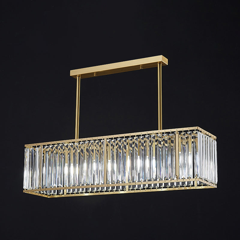 Rectangular Island Chandelier Lights Simplicity K9 Crystal Chandelier Lighting Fixtures for Dining Table