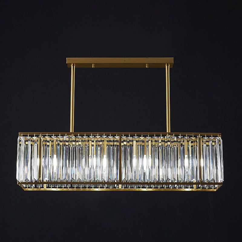 Luci del lampadario dell'isola rettangolare Simplicità K9 Fissature del lampadario cristallino per tavolo da pranzo