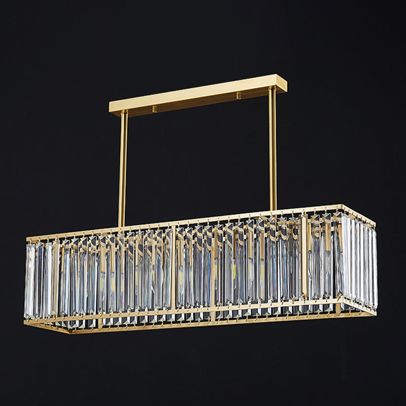 Luci del lampadario dell'isola rettangolare Simplicità K9 Fissature del lampadario cristallino per tavolo da pranzo
