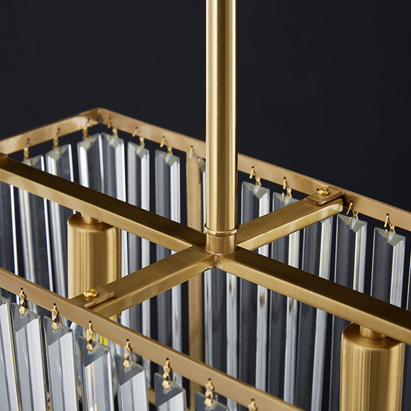 Luci del lampadario dell'isola rettangolare Simplicità K9 Fissature del lampadario cristallino per tavolo da pranzo