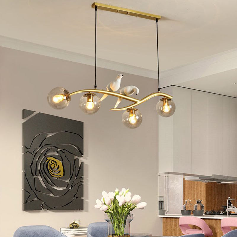 Sphere Island Chandelier Lights Contemporary Glass Chandelier Lighting Fixtures for Dining Table
