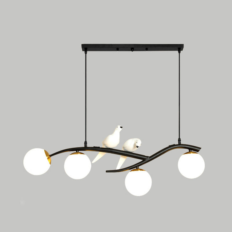 Bol eiland kroonluchter lichten eigentijdse glazen kroonluchter verlichtingsarmaturen voor eettafel