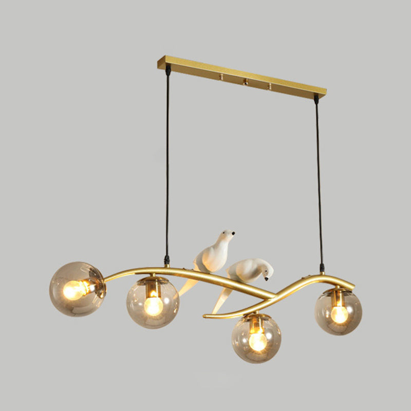 Sphere Island Chandelier Lights Contemporary Glass Chandelier Lighting Fixtures for Dining Table