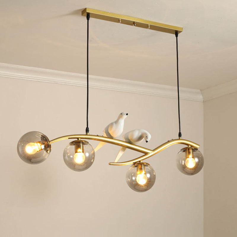 Sphere Island Chandelier Lights Contemporary Glass Chandelier Lighting Fixtures for Dining Table