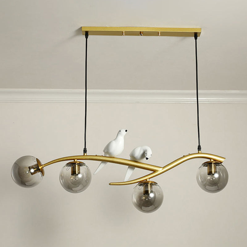 Sphere Island Chandelier Lights Contemporary Glass Chandelier Lighting Fixtures for Dining Table