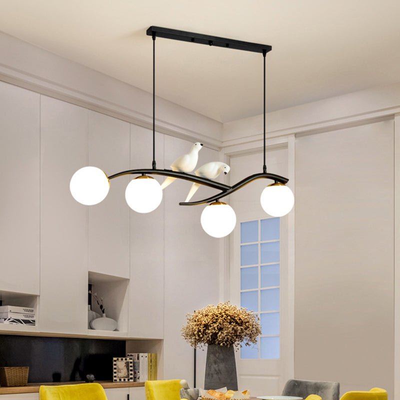 Bol eiland kroonluchter lichten eigentijdse glazen kroonluchter verlichtingsarmaturen voor eettafel