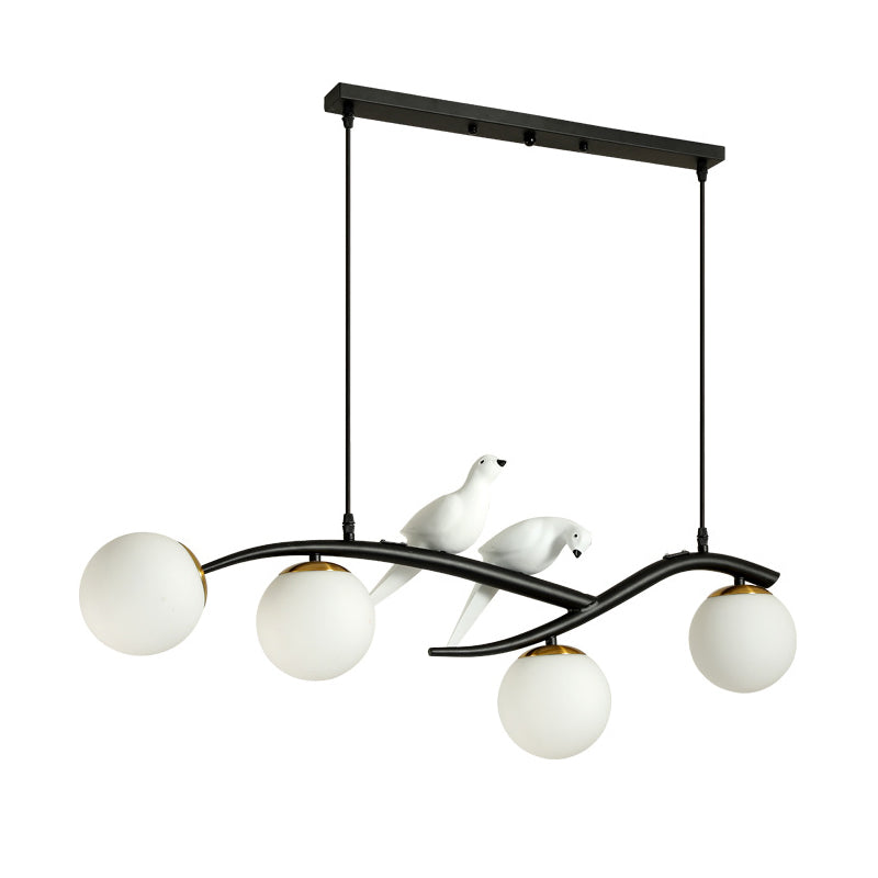 Bol eiland kroonluchter lichten eigentijdse glazen kroonluchter verlichtingsarmaturen voor eettafel