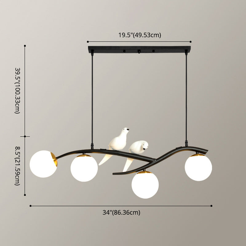 Sphere Island Chandelier Lights Contemporary Glass Chandelier Lighting Fixtures for Dining Table