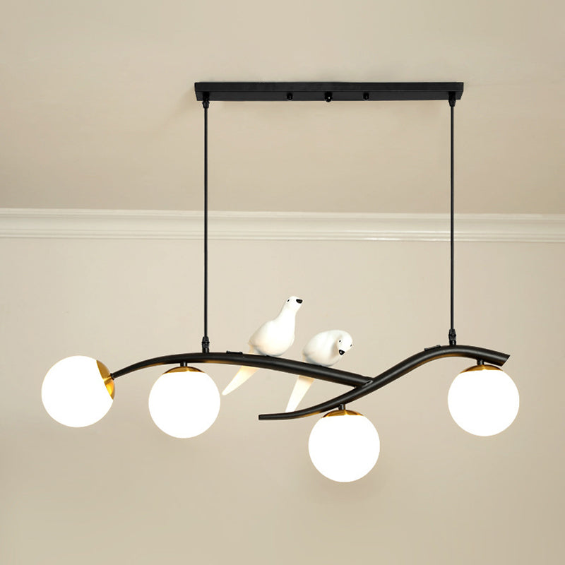 Sphere Island Chandelier Lights Contemporary Glass Chandelier Lighting Fixtures for Dining Table