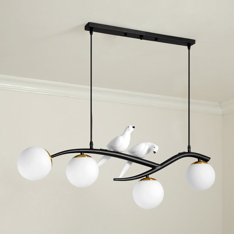 Bol eiland kroonluchter lichten eigentijdse glazen kroonluchter verlichtingsarmaturen voor eettafel