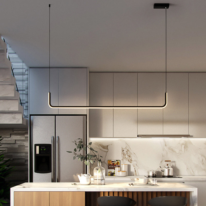 Tube Hanging Island Lights Ultra-Contemporary Aluminum Chandelier Lighting Fixtures for Restaurant