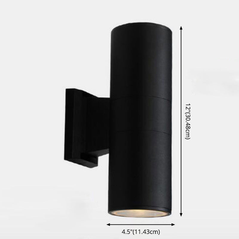 Modern Minimalist Style Cylinderical Sconce Light Fixtures Metal 2 Lights Wall Lamps