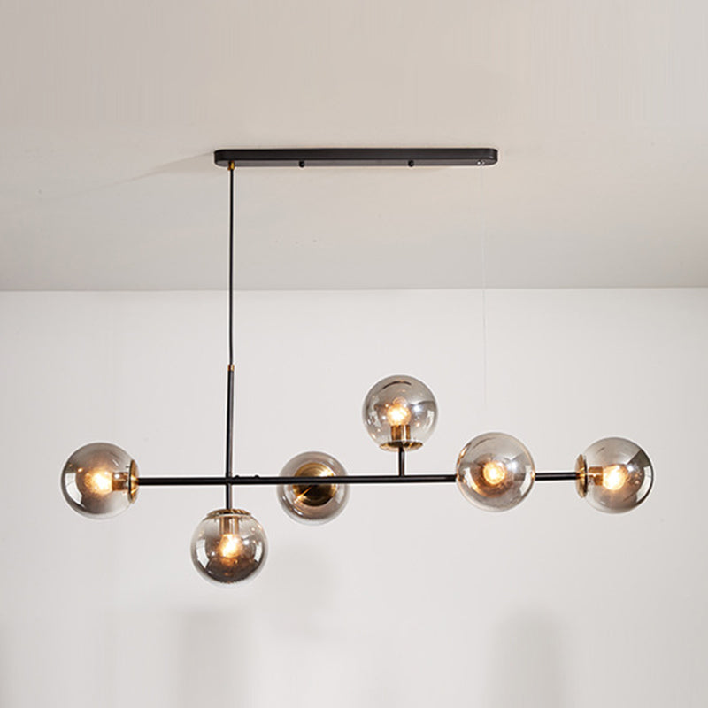 Minimalist-Style Orb Island Lighting Fixture Glass Dinning Room Island Pendant Light