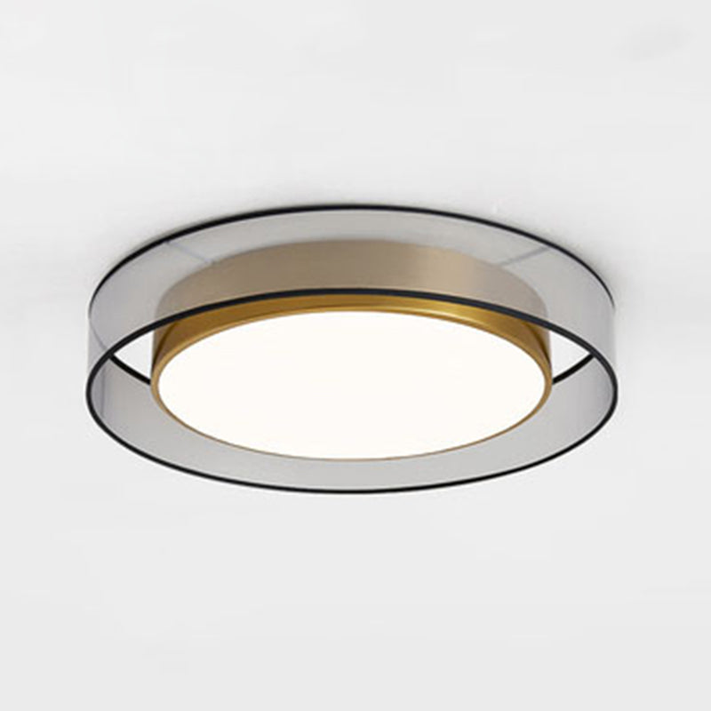 Cylinder Glass Flush Mount Modern Style Living Room Ceiling Light Fixture with Shape