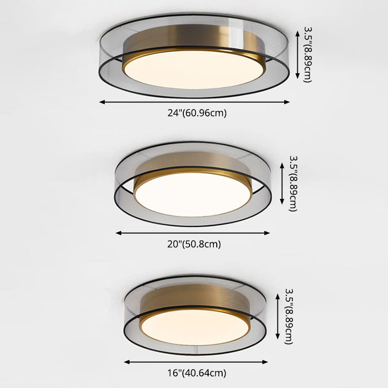 Cylinder Glass Flush Mount Modern Style Living Room Ceiling Light Fixture with Shape