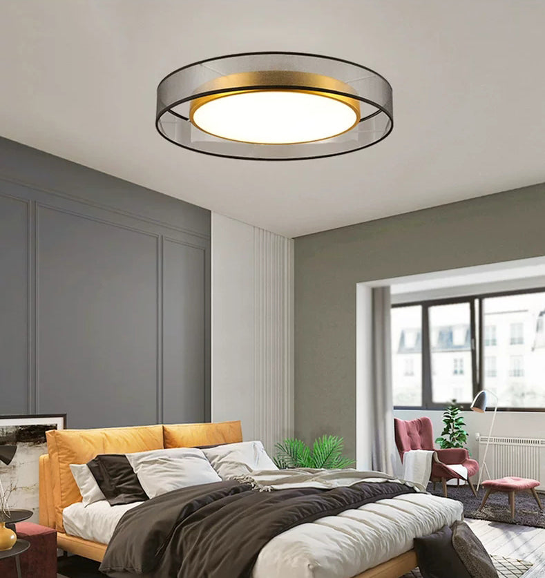Cylinder Glass Flush Mount Modern Style Living Room Ceiling Light Fixture with Shape