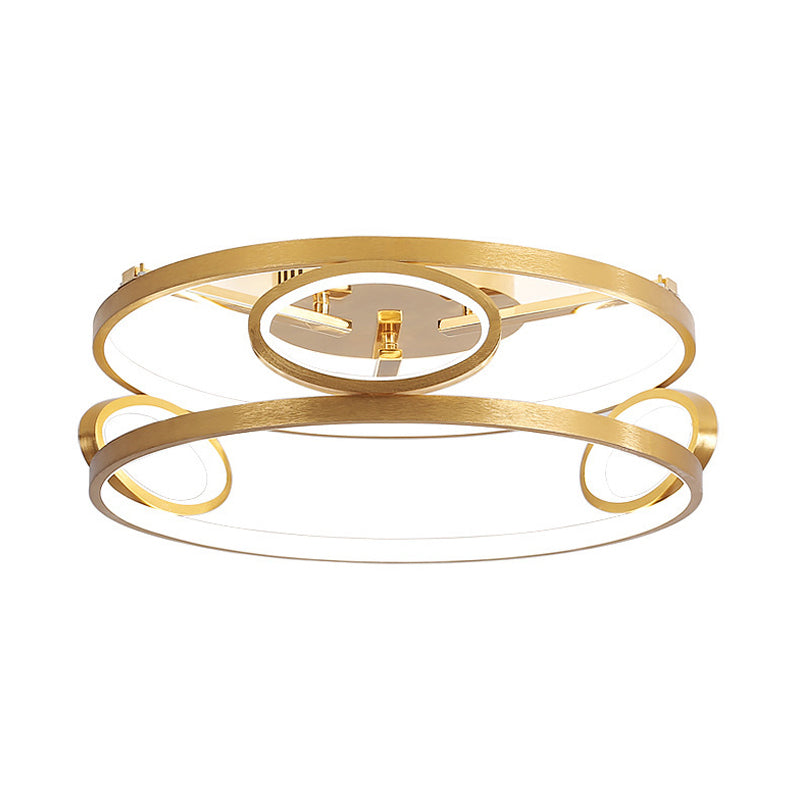 Tiered Semi Flush Light Simple Acrylic LED Gold Ceiling Mounted Fixture for Living Room, 18"/23.5" Wide