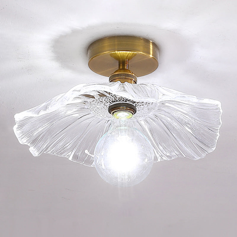 Glass Shaded Ceiling Mounted Fixture Minimalist Style Clear Ceiling Mount Light Fixture