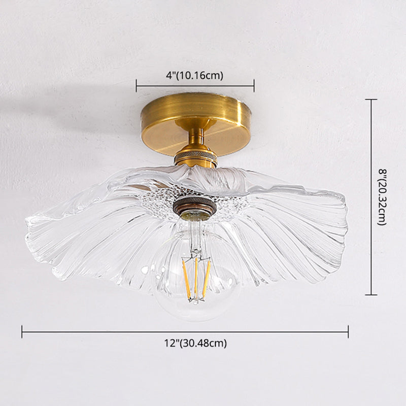 Glass Shaded Ceiling Mounted Fixture Minimalist Style Clear Ceiling Mount Light Fixture