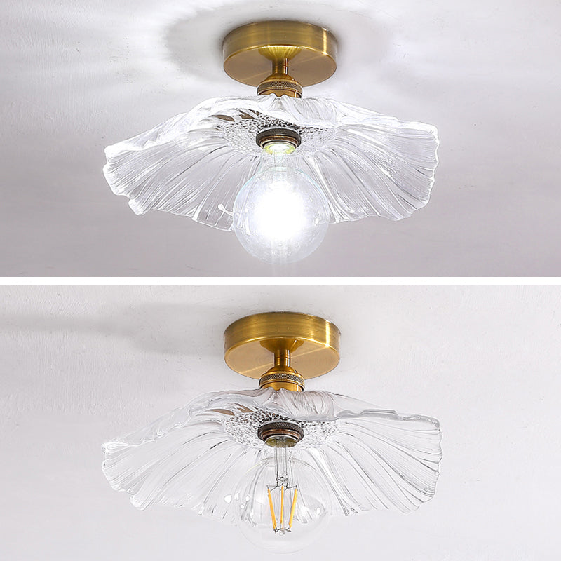 Glass Shaded Ceiling Mounted Fixture Minimalist Style Clear Ceiling Mount Light Fixture