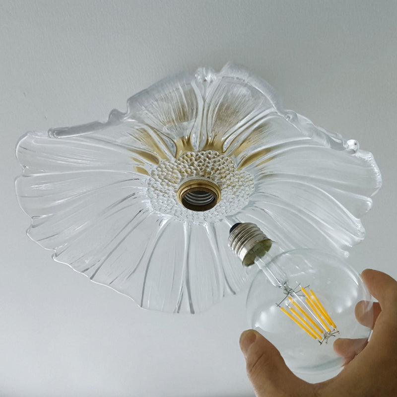 Glass Shaded Ceiling Mounted Fixture Minimalist Style Clear Ceiling Mount Light Fixture