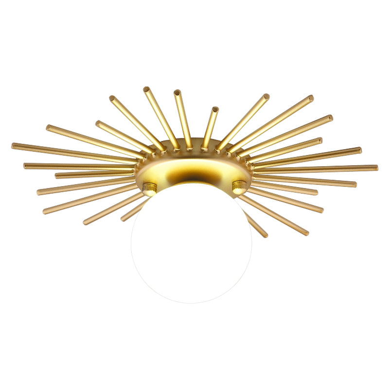Zeitgenössische Runde Deckenmontage Glas Aisle Ceiling Mount Light Fassung in Weiß