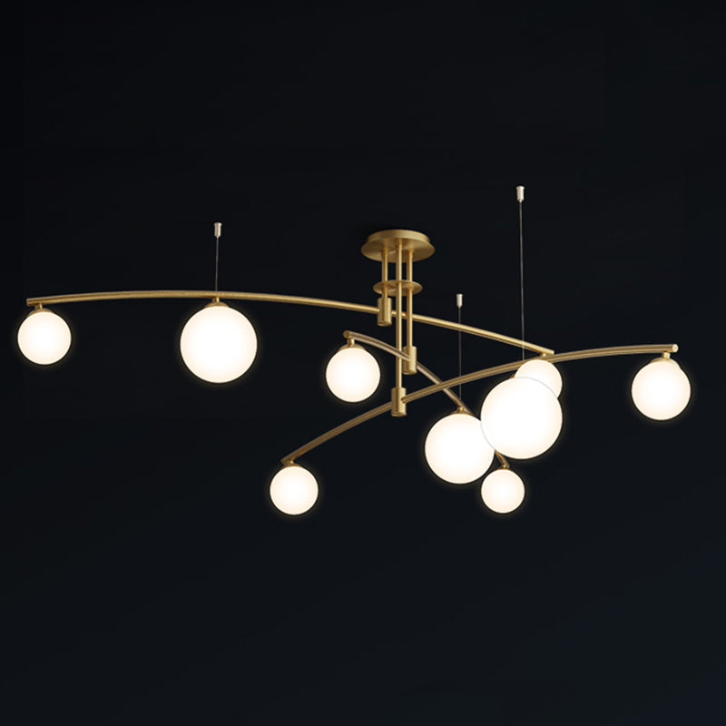 New Modern Glass Semi Flush Light Fixtures Bedroom Starburst Flush Mount Light with Shape