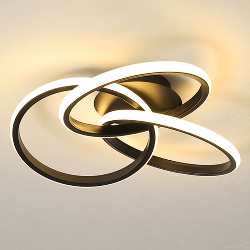 Lineare Eisen-LED-Unterputz-Deckenleuchte im modernen Stil mit 3 Leuchten für Schlafzimmer